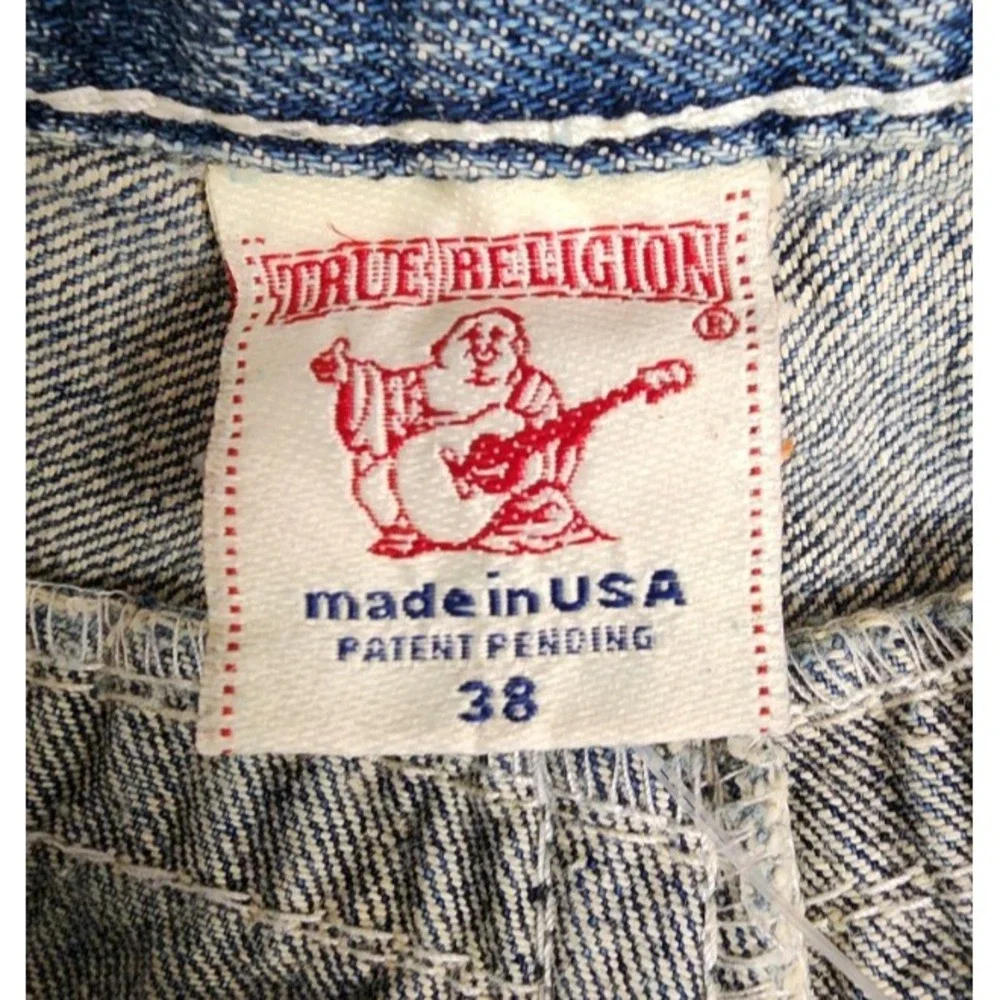 True Religion Bobby Super T Jeans Mens 38x34‎ Straight Leg Light Wash USA